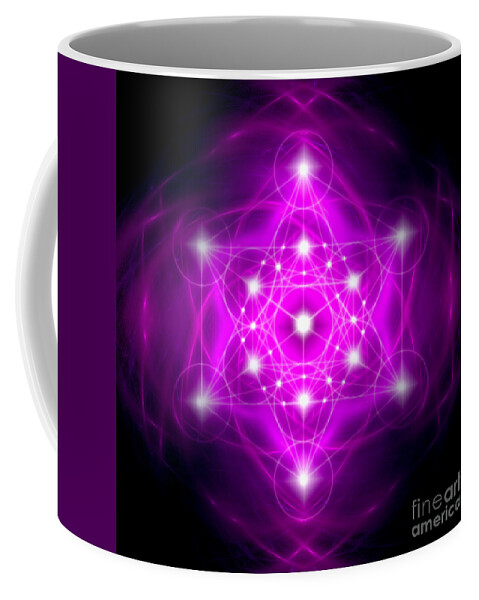 Metatron Coffee Mug featuring the digital art Metatron's Cube Vibration by Alexa Szlavics