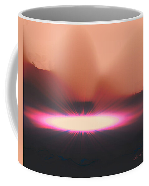 Abstract Coffee Mug featuring the digital art Meteor Strike by Kae Cheatham