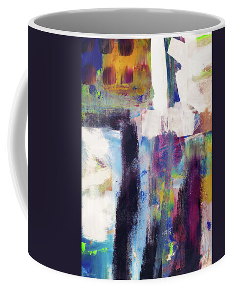 Abstract Painting Coffee Mug featuring the mixed media Metro 1- Abstract Art by Linda Woods by Linda Woods