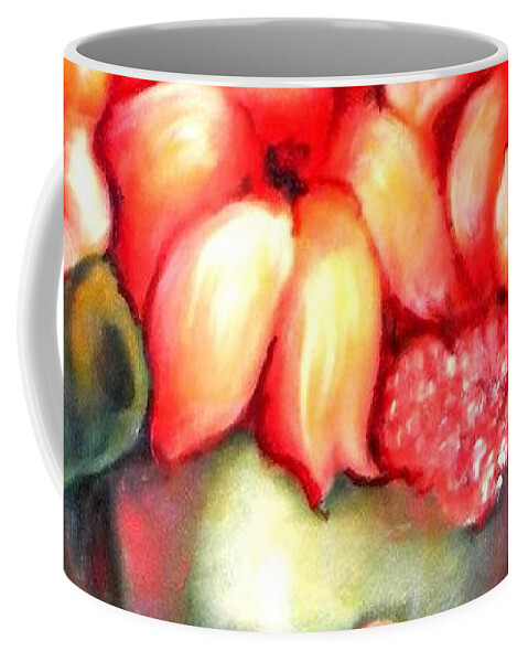 Orange Flowers Artwork Coffee Mug featuring the painting Mexican Flowers by Jordana Sands