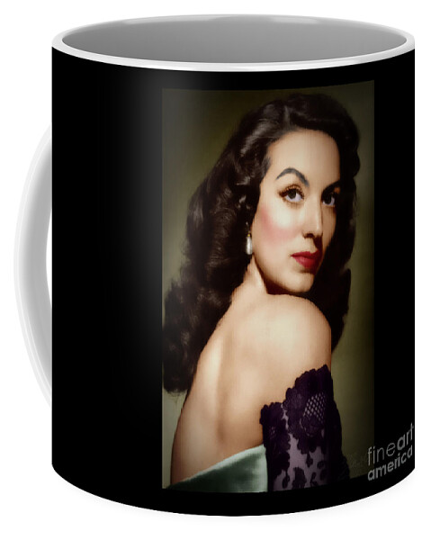 Actress Coffee Mug featuring the photograph Mexicanas - Maria Felix by Marisol VB