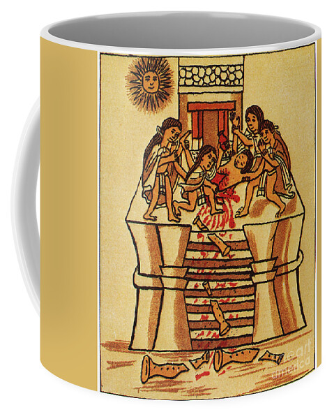 16th Century Coffee Mug featuring the photograph Mexico: Aztec Sacrifice by Granger