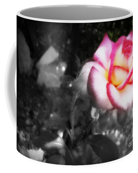Black And White Coffee Mug featuring the photograph Mi Rosa by De La Rosa Concert Photography