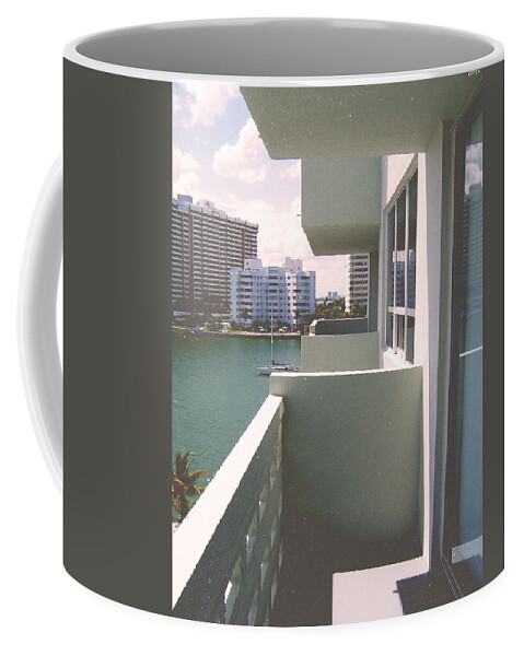 Miami Beach Coffee Mug featuring the photograph Miami Beach Apartment Balcony by Phil Perkins