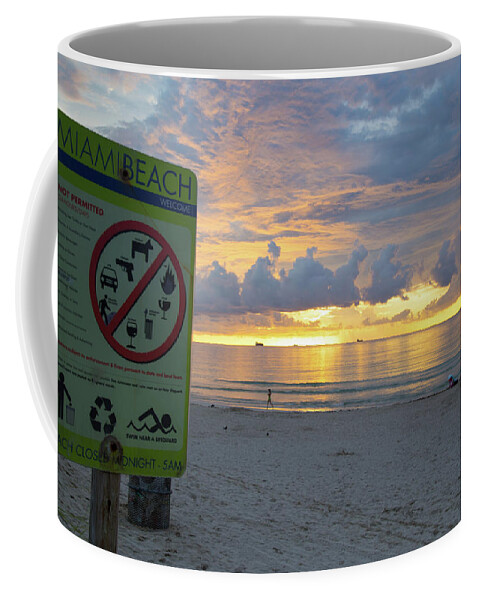 Sunrise Coffee Mug featuring the photograph Miami Beach Sunrise by Dart Humeston