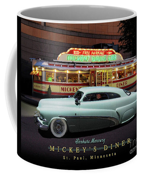 1951 Coffee Mug featuring the photograph Mickey's Diner/ Hirohata Mercury by Ron Long