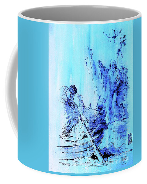 Figurative Coffee Mug featuring the painting Mid-night Farewell by Thea Recuerdo