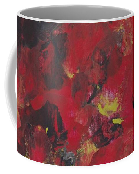 Abstract Coffee Mug featuring the painting Midnight Blooms by Corinne Elizabeth Cowherd