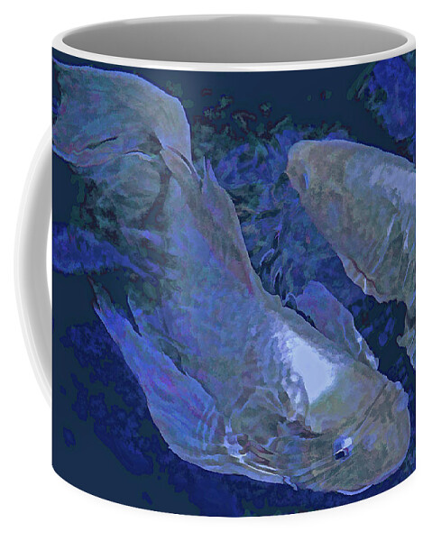 Koi Coffee Mug featuring the photograph Midnight Blue Koi by HH Photography of Florida