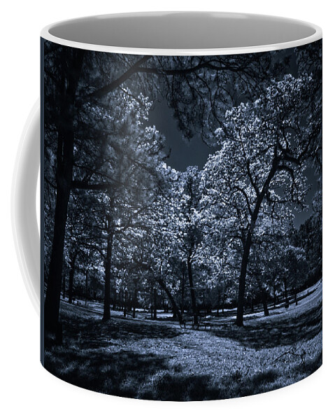 Infrared Coffee Mug featuring the photograph Midnight Blues by Linda Unger