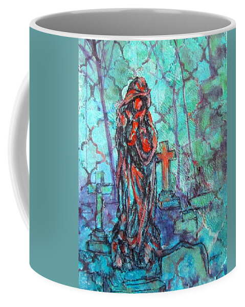 Statue Coffee Mug featuring the painting Midnight in the Garden of Good and Evil by Barbara O'Toole