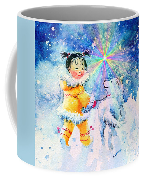 Inuit Friends Coffee Mug featuring the painting Midnight Sun Friends by Hanne Lore Koehler