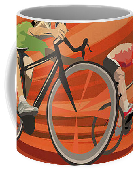 Cycling Coffee Mug featuring the digital art Milan San Remo by Sassan Filsoof
