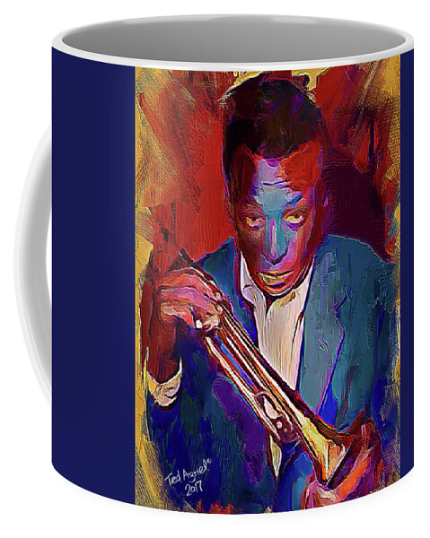 Painting Coffee Mug featuring the digital art Miles Davis by Ted Azriel