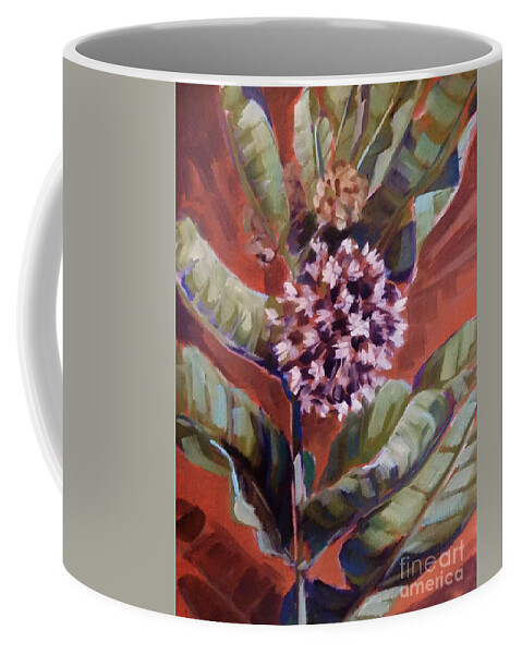Outdoors Coffee Mug featuring the painting Milkweed Blooms by K M Pawelec
