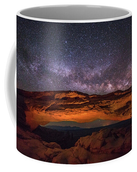 Night Coffee Mug featuring the photograph Milky Way over Mesa Arch by Dan Norris