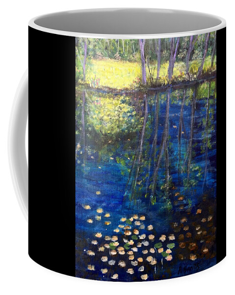 Acrylic Painting Coffee Mug featuring the painting Mill brook Kingston N H by Anne Sands