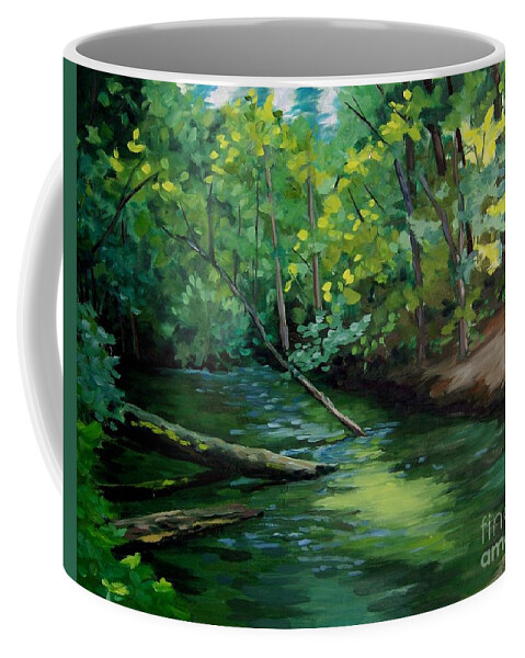 Stream Coffee Mug featuring the painting Mill Creek by Cynthia Riley