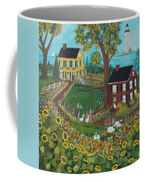 Floral Coffee Mug featuring the painting Millefiori by Virginia Coyle
