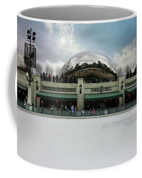 Millennium Park Coffee Mug featuring the photograph Millennium Park Ice Skating Rink by Jackson Pearson