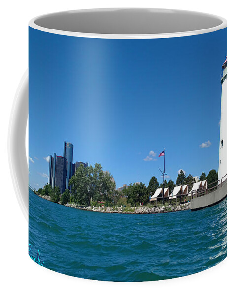 Detroit Coffee Mug featuring the photograph Milliken State Park Lighthouse by Michael Rucker