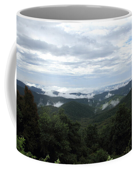 Mountain View Coffee Mug featuring the photograph Mills River Valley View by Allen Nice-Webb