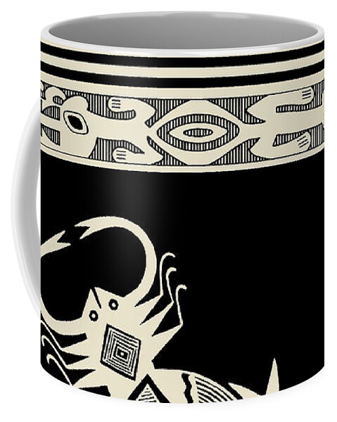 Southwest Decor Coffee Mug featuring the digital art Mimbres Scorpion with Dragons by Vagabond Folk Art - Virginia Vivier