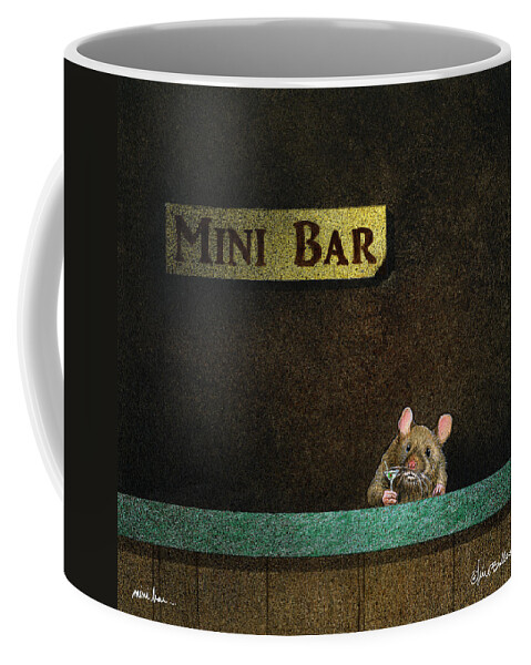 Mini Bar Coffee Mug featuring the painting Mini Bar... by Will Bullas
