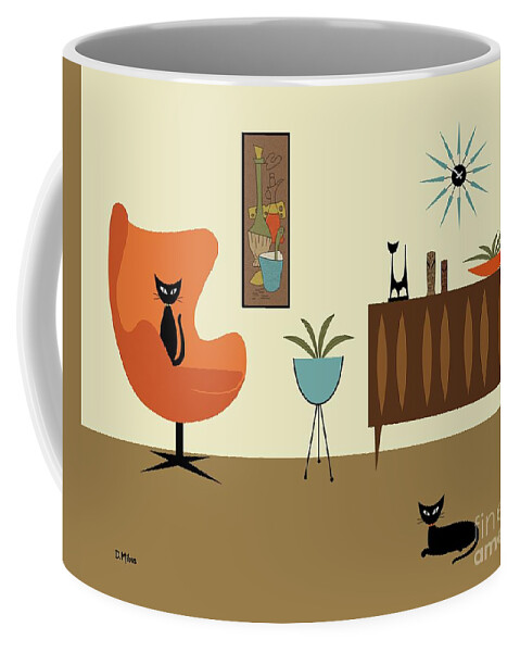 Mid Century Modern Coffee Mug featuring the digital art Mini Gravel Art 3 by Donna Mibus