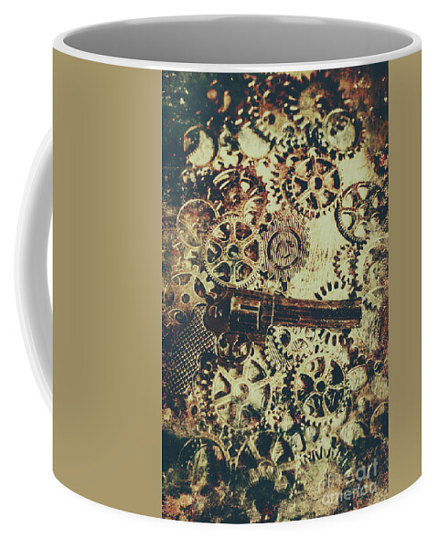 Western Coffee Mug featuring the photograph Miniature old western pistol by Jorgo Photography