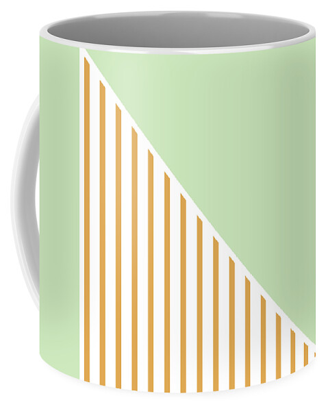 Mint Coffee Mug featuring the digital art Mint and Gold Geometric by Linda Woods
