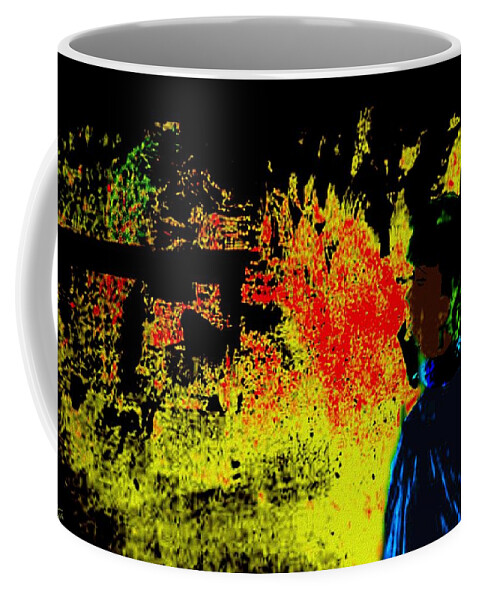 Victorian Coffee Mug featuring the painting Miss Emma Views the Explosion by Cliff Wilson