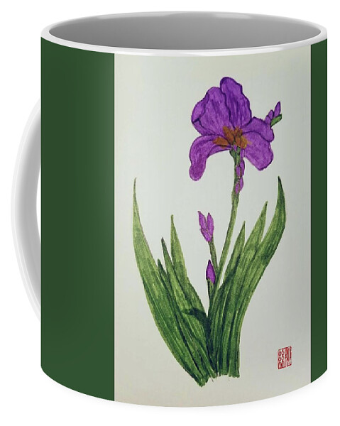 You Are A Divine Link Between Heaven And Earth Coffee Mug featuring the painting Miss Iris by Margaret Welsh Willowsilk