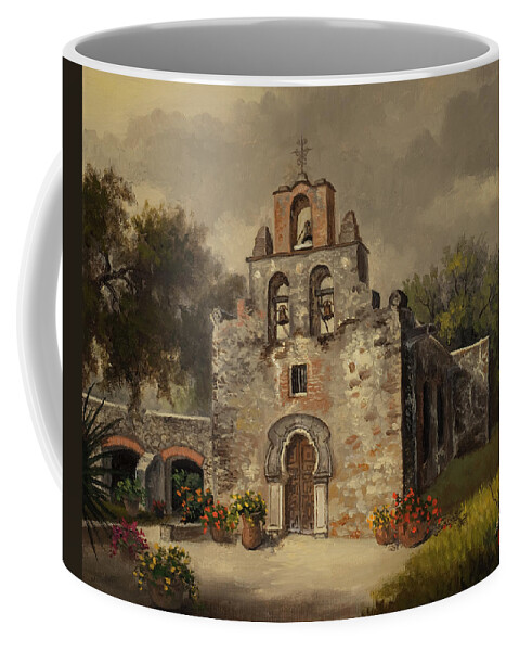 Mission Coffee Mug featuring the painting Mission Espada by Kyle Wood