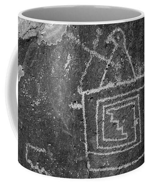 Petroglyphs Coffee Mug featuring the photograph Missionary b/w by Glory Ann Penington