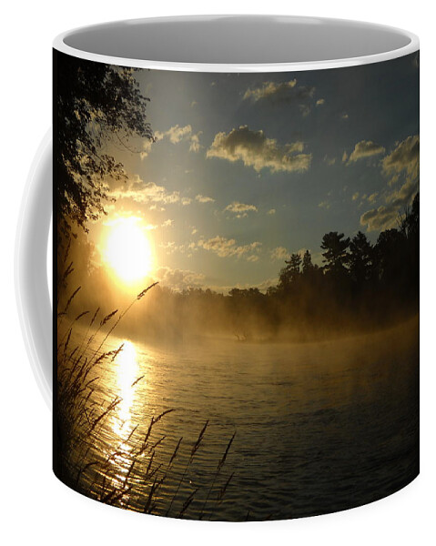 Mississippi River Coffee Mug featuring the photograph Mississippi River Sunrise Fog by Kent Lorentzen