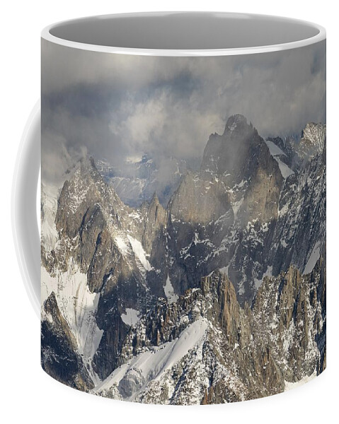 Aiguille Du Midi Coffee Mug featuring the photograph Mist and Light at Aiguille du Midi by Stephen Taylor