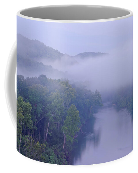 Current River Coffee Mug featuring the photograph Mist of the Current River. by Robert Charity