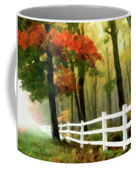 Misty Coffee Mug featuring the painting Misty In The Dell P D P by David Dehner