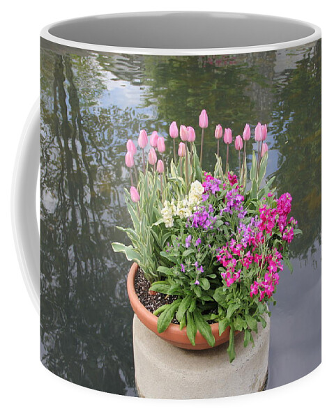 Flowers Coffee Mug featuring the photograph Mixed Flower Planter by Allen Nice-Webb