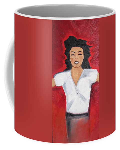 Michael Jackson Coffee Mug featuring the painting MJ one of five number five by Patricia Arroyo