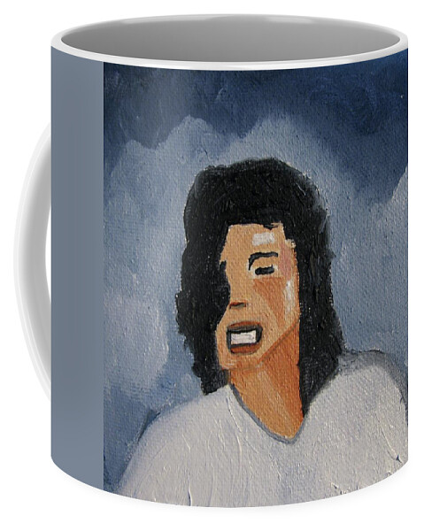 Michael Jackson Coffee Mug featuring the painting MJ one of five number two by Patricia Arroyo