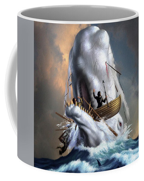 Moby Dick Coffee Mug featuring the digital art Moby Dick 1 by Jerry LoFaro