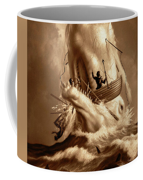 Moby Dick Coffee Mug featuring the digital art Moby Dick 2 by Jerry LoFaro