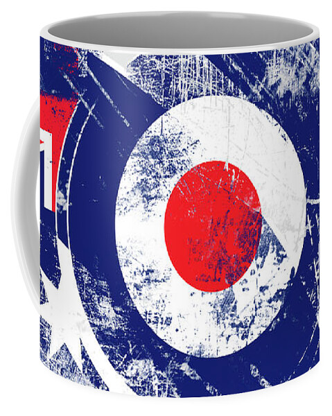 Mod Coffee Mug featuring the digital art Mod Roundel Australia Flag in Grunge Distressed Style by Garaga Designs