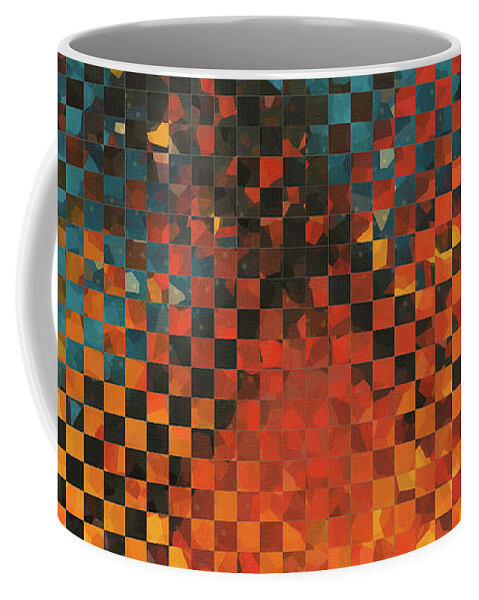 Orange Coffee Mug featuring the painting Modern Art - Pieces 14 - Sharon Cummings by Sharon Cummings