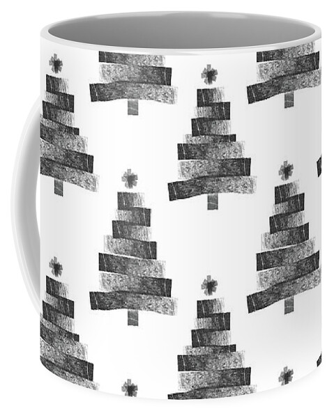 Trees Coffee Mug featuring the mixed media Modern Christmas Trees- Art by Linda Woods by Linda Woods