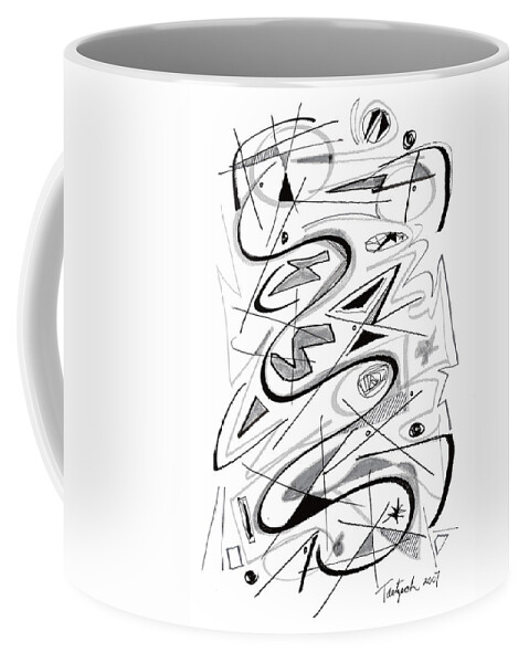 Modern Art Drawing Coffee Mug featuring the drawing Modern Drawing Fifty by Lynne Taetzsch