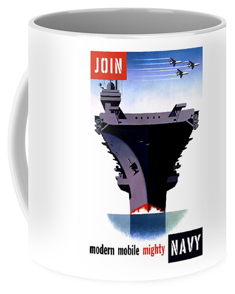 Ww2 Coffee Mug featuring the painting Modern Mobile Mighty Navy by War Is Hell Store