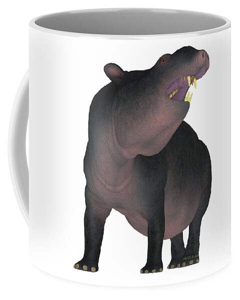 Moeritherium Coffee Mug featuring the painting Moeritherium on White by Corey Ford